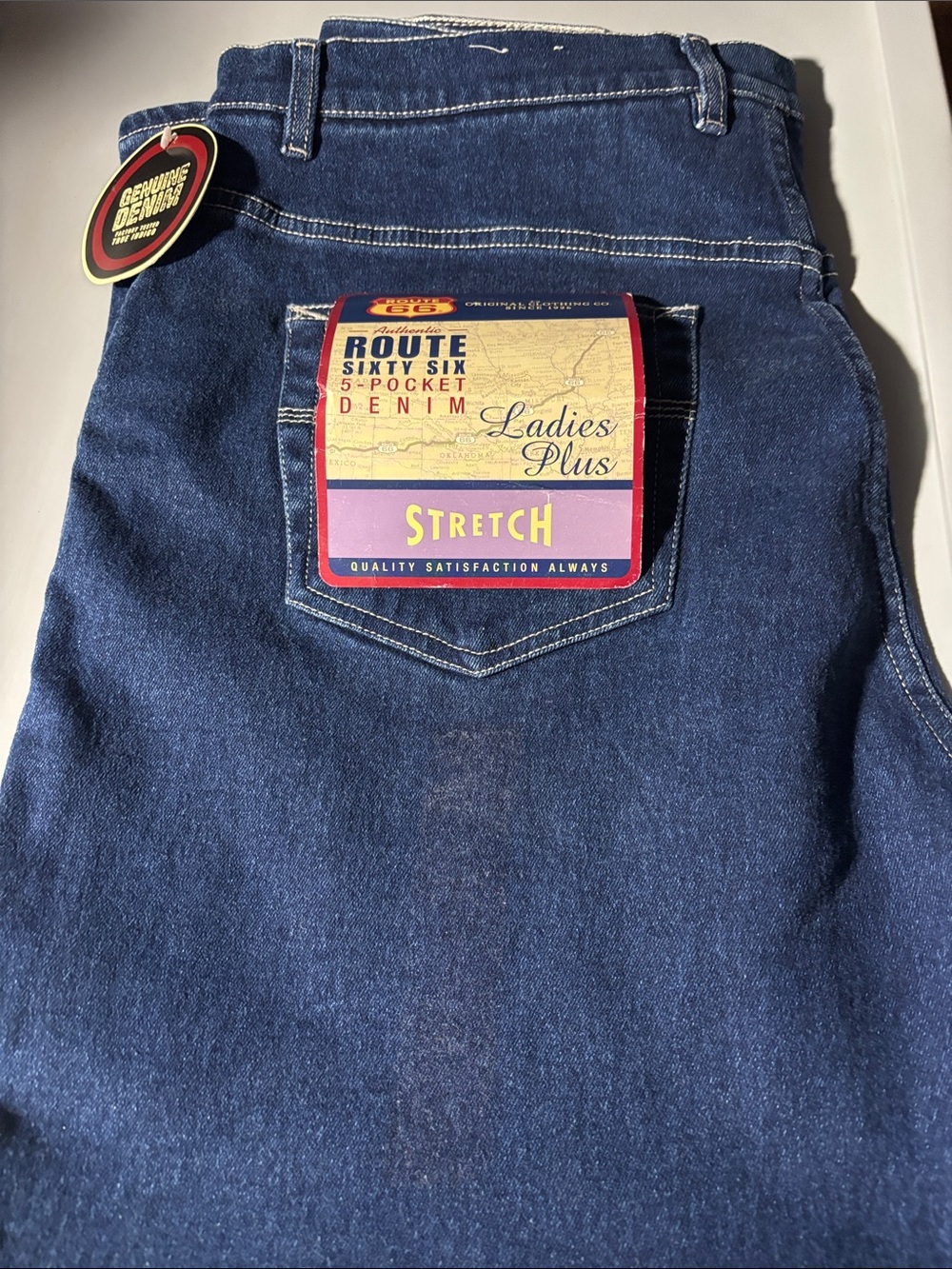 Route 66 Stretch Dark Blue Denim Jeans - Ladies Plus NWT. P-501